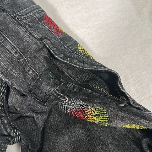 Born Fly Men's Black Jeans with Red and Yellow Accent Stitching! Size 32 - Picture 4 of 6